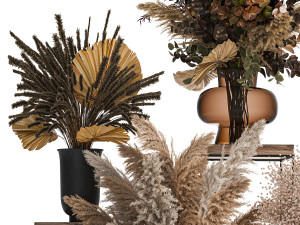 collection of bouquets of dried flowers 208 3D 模型