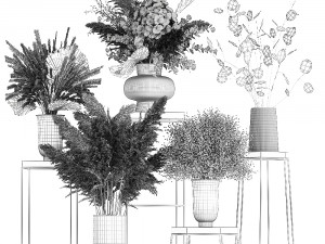 collection of bouquets of dried flowers 208 3D 模型
