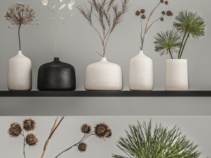 collection of bouquets of dried flowers 210 3D 모델