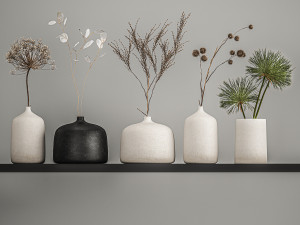 collection of bouquets of dried flowers 210 3D Model