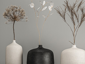 collection of bouquets of dried flowers 210 3D Model