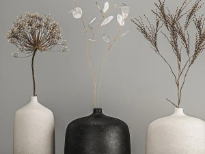 collection of bouquets of dried flowers 210 3D Model