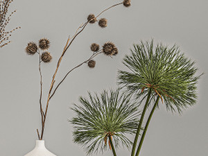 collection of bouquets of dried flowers 210 3D Model