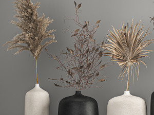 collection of bouquets of dried flowers 211 3D Model