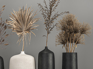 collection of bouquets of dried flowers 211 3D Model