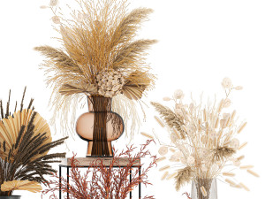 collection of bouquets of dried flowers 213 3Dモデル