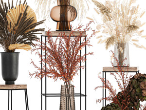 collection of bouquets of dried flowers 213 3Dモデル
