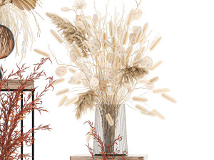 collection of bouquets of dried flowers 213 3Dモデル