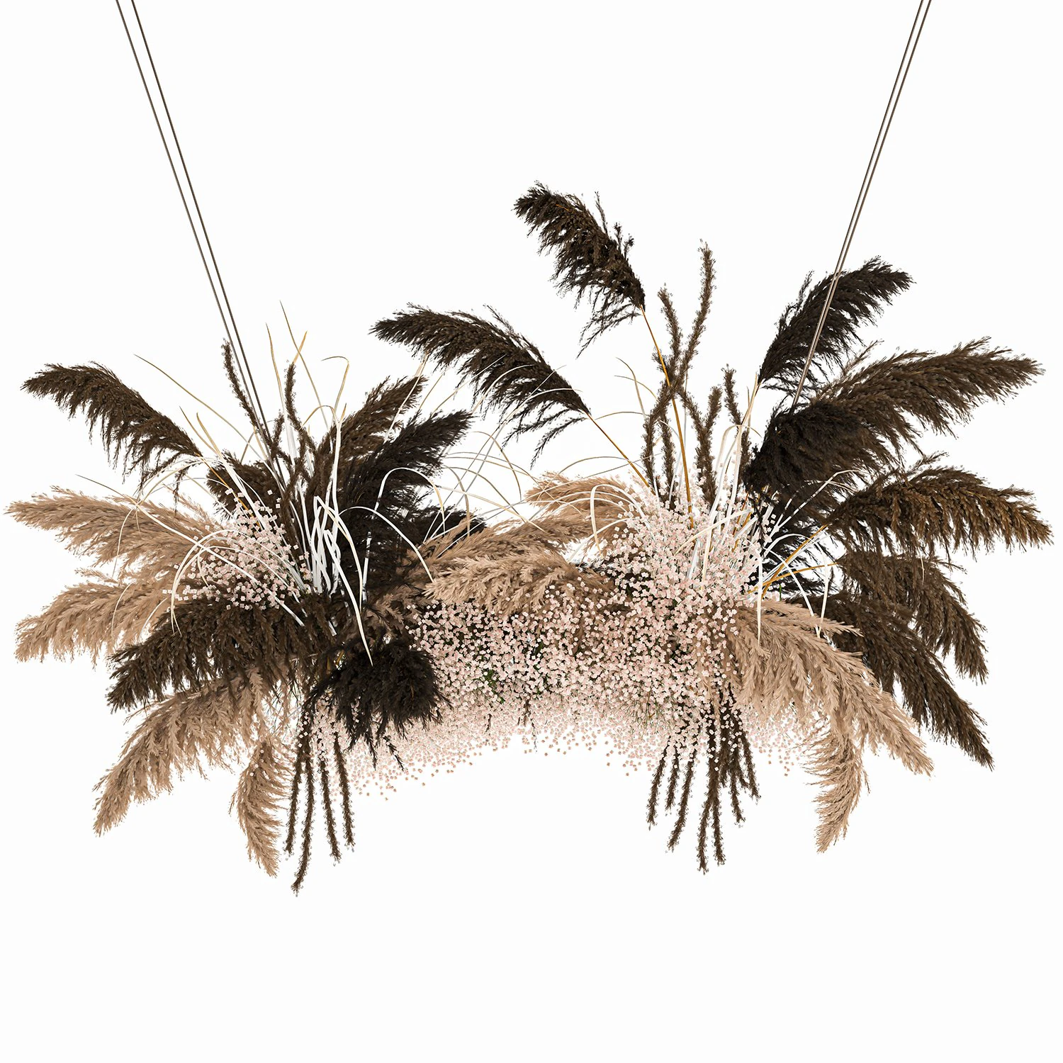 hanging decor of their dried pampas grass 214 3D Model .c4d .max .obj .3ds .fbx .stl .blend 