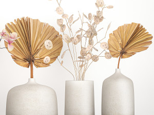 collection of bouquets of dried flowers 215 Model 3D