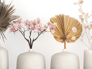 collection of bouquets of dried flowers 215 3D Model