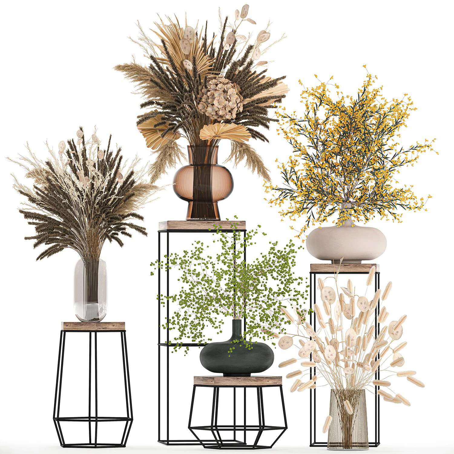 collection of bouquets of dried flowers 216 3D Model .c4d .max .obj .3ds .fbx .stl .blend 