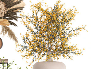 collection of bouquets of dried flowers 216 3D Model