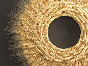wheat ears wall wreath 217 3D Модель