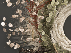 wall wreath of dried flowers 220 Modelo 3D