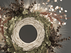wall wreath of dried flowers 220 Modelo 3D