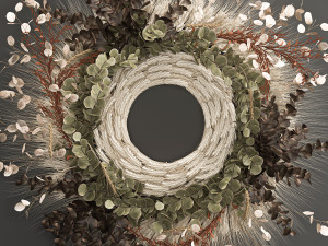 wall wreath of dried flowers 220 Modelo 3D
