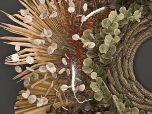 wall wreath of dried flowers 221 Modelo 3D