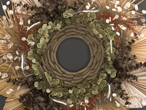 wall wreath of dried flowers 221 Modelo 3D