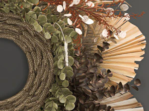 wall wreath of dried flowers 221 3D Model