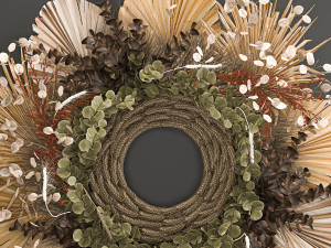 wall wreath of dried flowers 221 Modelo 3D