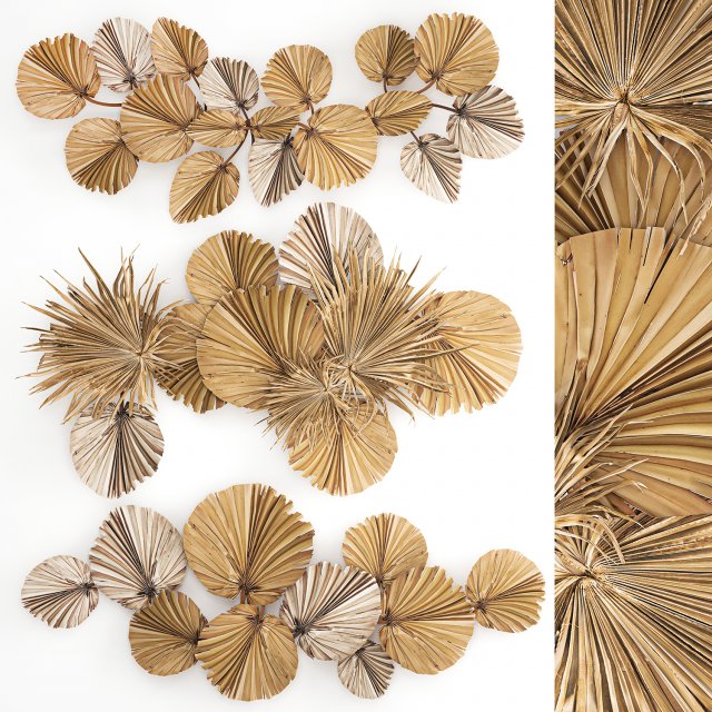 wall panel made of dry palm leaves 222 Modelo 3D .c4d .max .obj .3ds .fbx .stl .blend 