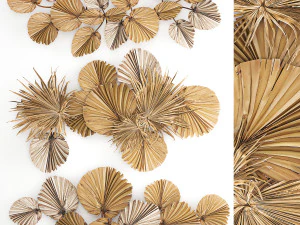 wandpaneel van droge palmbladeren 222 3D Model