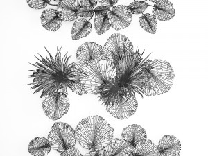 wall panel made of dry palm leaves 222 Modelo 3D