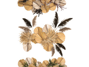 wall panel made of dry palm leaves 222 3D Модель