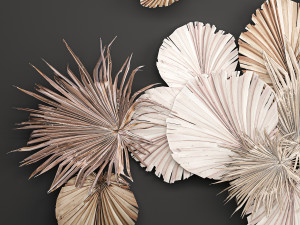 wall panel made of dry palm leaves 224 3D 모델