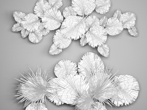 wall panel made of dry palm leaves 224 3D 모델