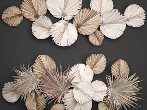 wall panel made of dry palm leaves 225 Model 3D