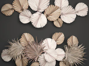 wall panel made of dry palm leaves 225 3D Model