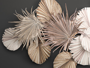 wall panel made of dry palm leaves 225 Modelo 3D