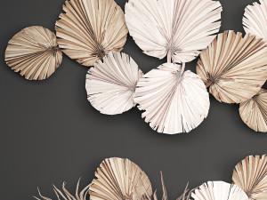 wall panel made of dry palm leaves 225 Modelo 3D