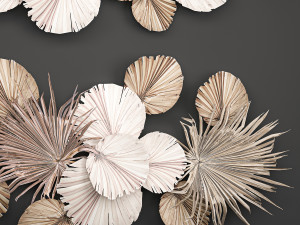 wall panel made of dry palm leaves 225 Modelo 3D