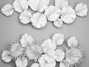 wall panel made of dry palm leaves 225 Modelo 3D