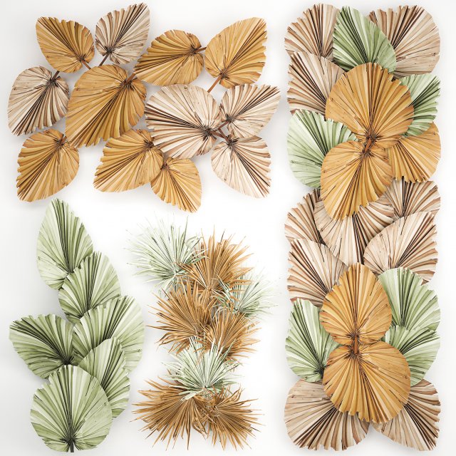 wall panel made of dry palm leaves 226 Model 3D .c4d .max .obj .3ds .fbx .stl .blend 