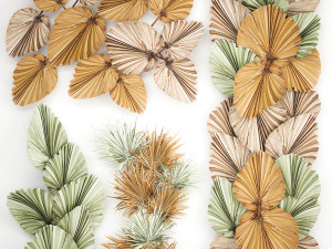 wall panel made of dry palm leaves 226 3D 模型