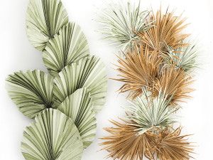 wall panel made of dry palm leaves 226 Model 3D