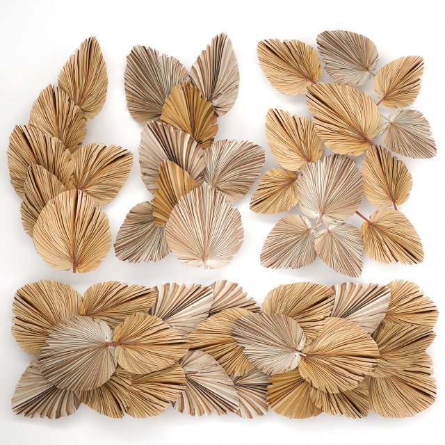 wall panel made of dry palm leaves 227 3D Model .c4d .max .obj .3ds .fbx .stl .blend 