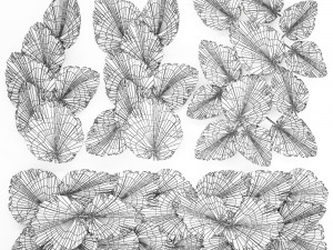 wall panel made of dry palm leaves 227 3D Model