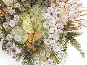 wall decorations made of dry palm leaves 230 3D Model
