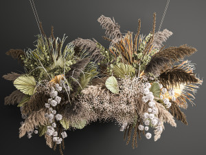 hanging decor of their dried pampas grass 232 3D Model