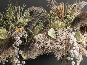 hanging decor of their dried pampas grass 232 3D Model