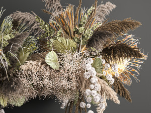hanging decor of their dried pampas grass 232 3D Model