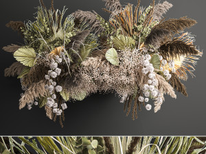 hanging decor of their dried pampas grass 232 3D Model