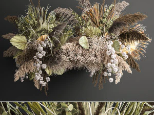 hanging decor of their dried pampas grass 232 3D Model