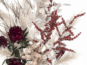 luxury bouquet of reeds pampas grass and dried flowers 235 3D Model