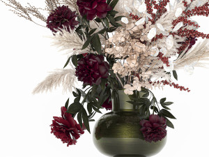 luxury bouquet of reeds pampas grass and dried flowers 235 3D Model